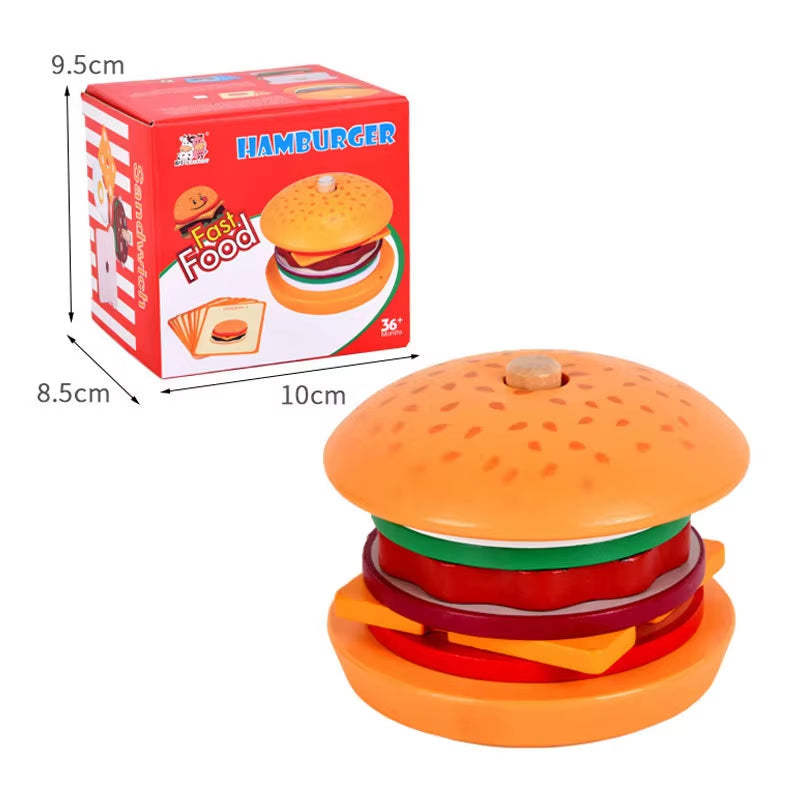 Montessori Wooden Burger Stacking Toy