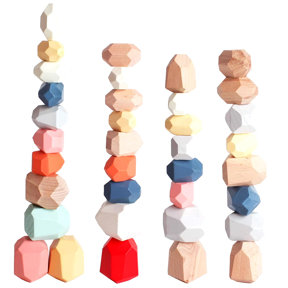 Sensory Wooden Building Stacking Rocks Stones