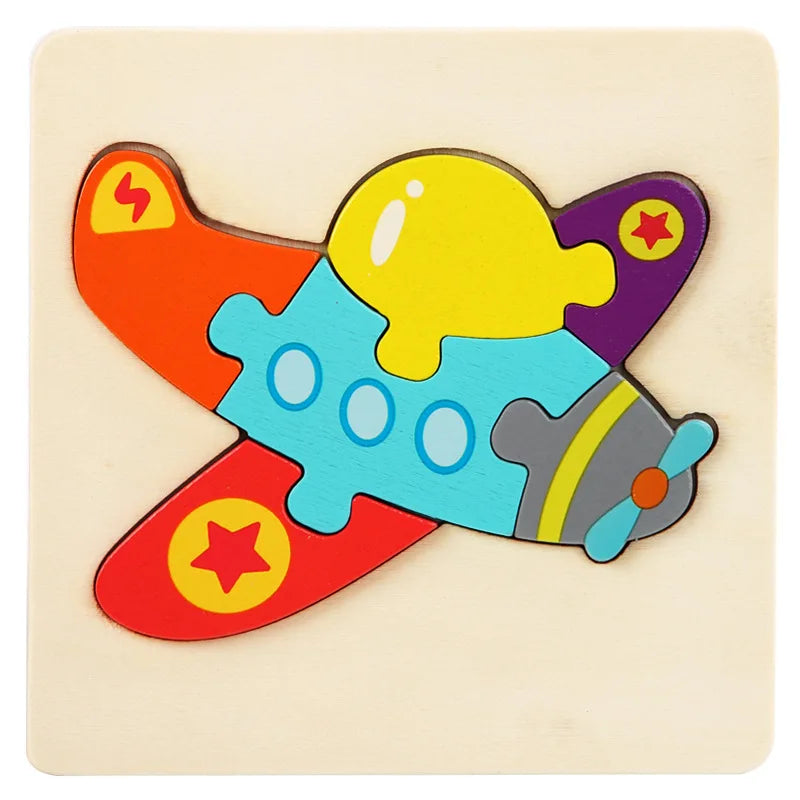  Wood Cartoon Animals Cognitive Jigsaw Puzzle 