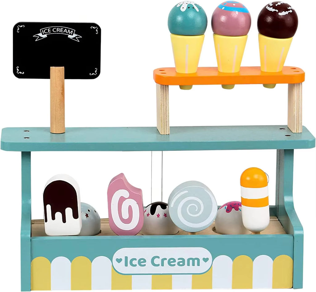 Wooden Ice Cream Counter Playset