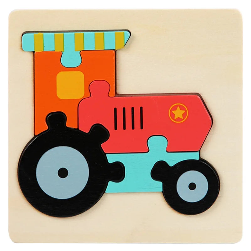  Wood Cartoon Animals Cognitive Jigsaw Puzzle 