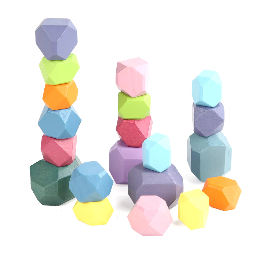 Sensory Wooden Building Stacking Rocks Stones