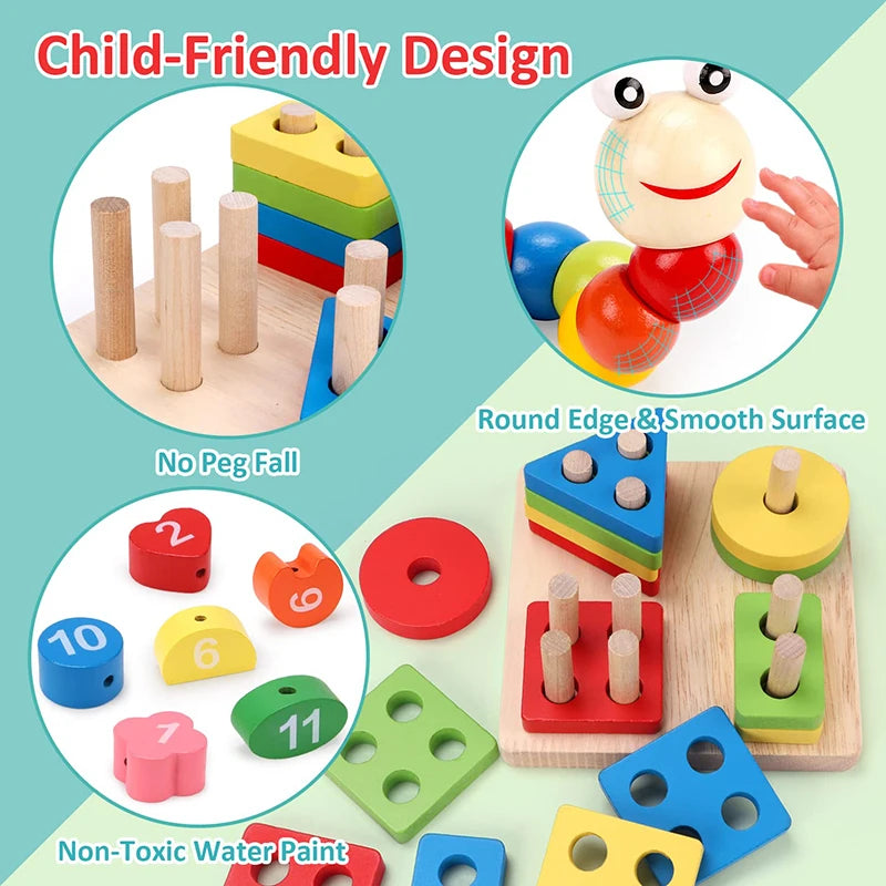 Montessori Wooden Puzzle Set for Babies