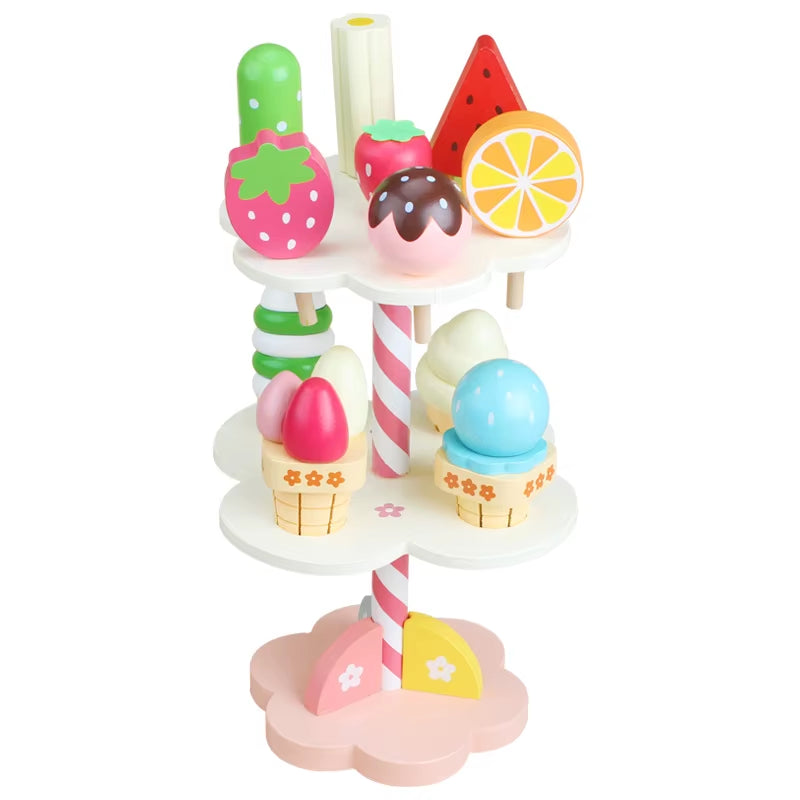 Wooden Ice Cream Counter Playset