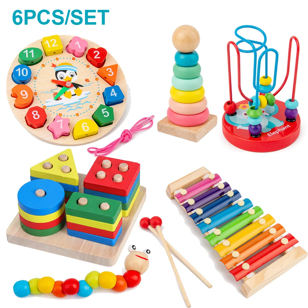 Montessori Wooden Puzzle Set for Babies