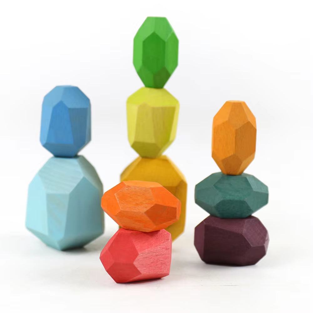 Sensory Wooden Building Stacking Rocks Stones