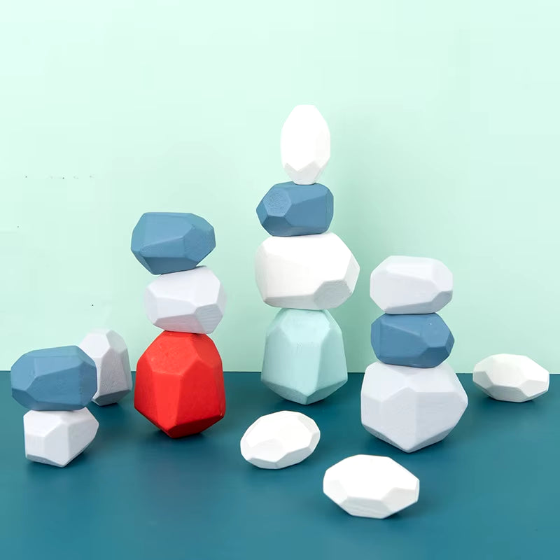 Sensory Wooden Building Stacking Rocks Stones